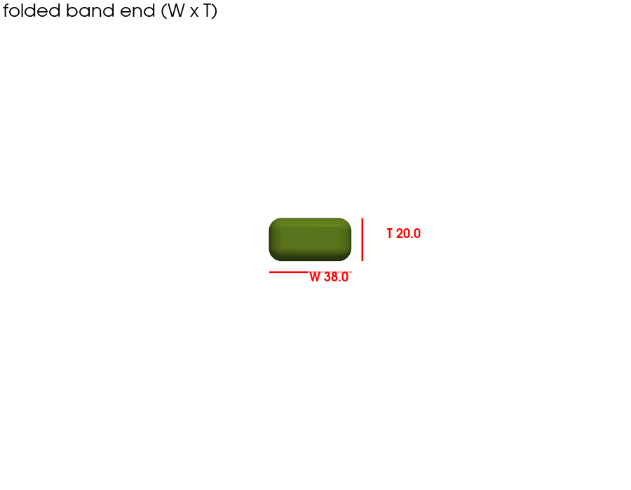 Folded band width and thickness